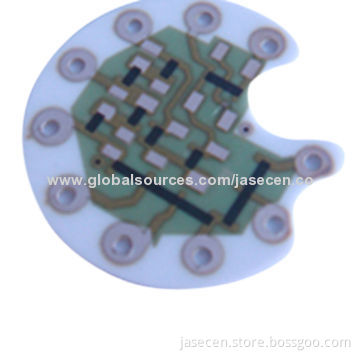 Double-sided PCB with through hole and resistance